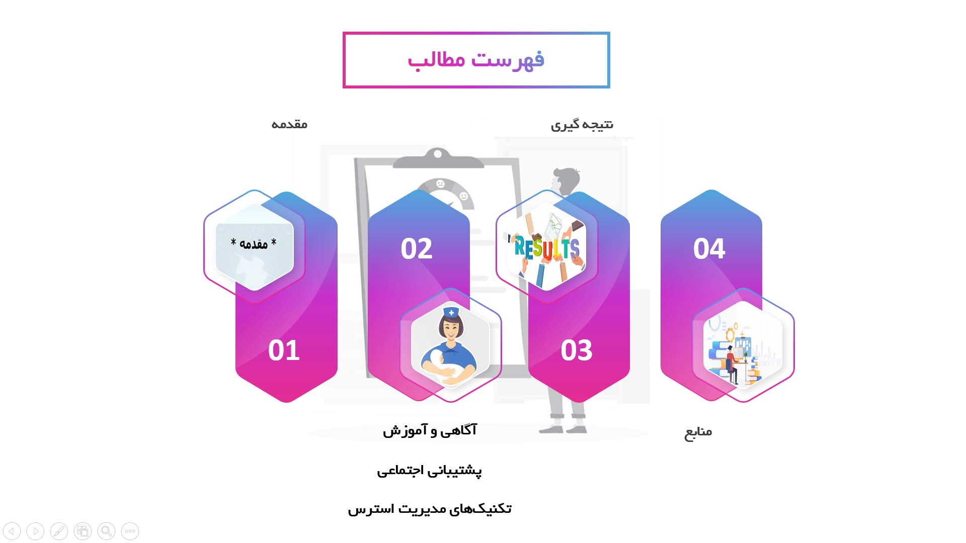 پاورپوینت در مورد راهکارهای مدیریت استرس در دوران بارداری